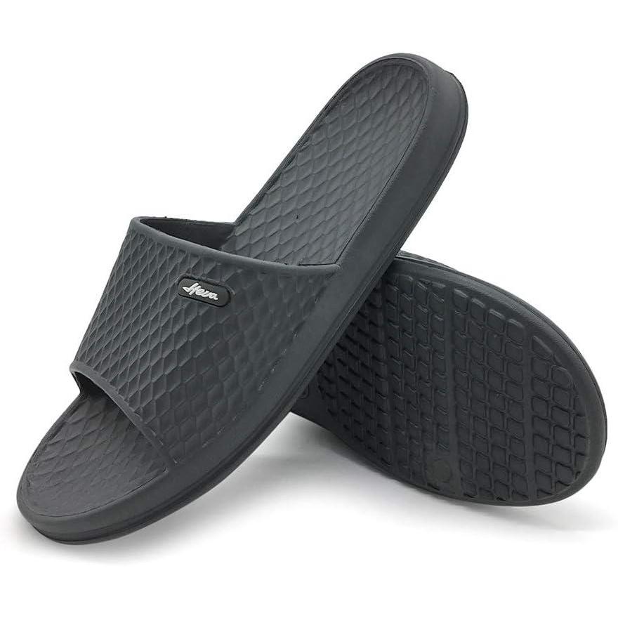 imageFUNKYMONKEY Mens Bathroom Shower Slippers Indoor Home Beach Non Slip SandalGrey