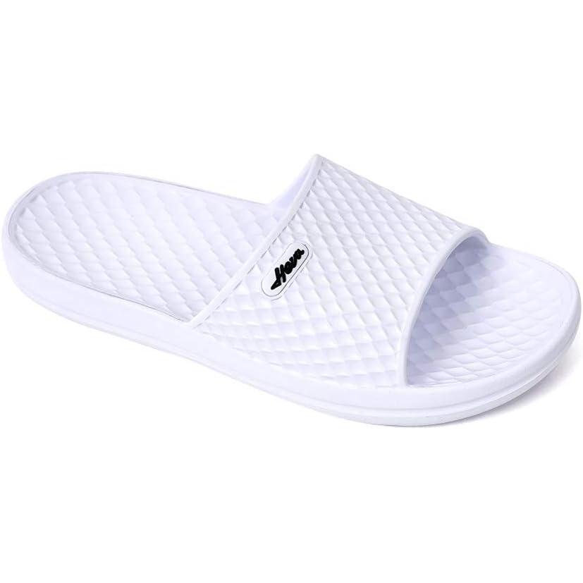 imageFUNKYMONKEY Mens Bathroom Shower Slippers Indoor Home Beach Non Slip SandalWhite