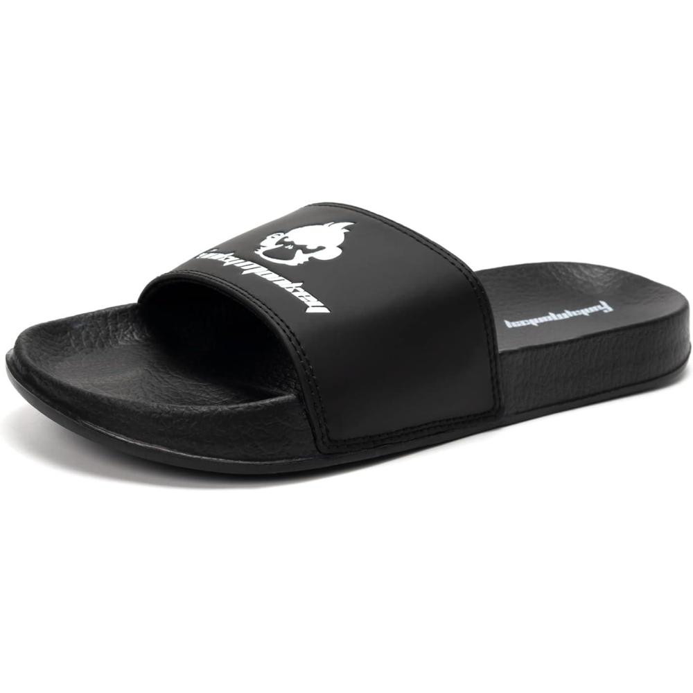 imageFUNKYMONKEY Slides for Men Indoor ampamp Outdoor Comfort Casual SandalsBlack