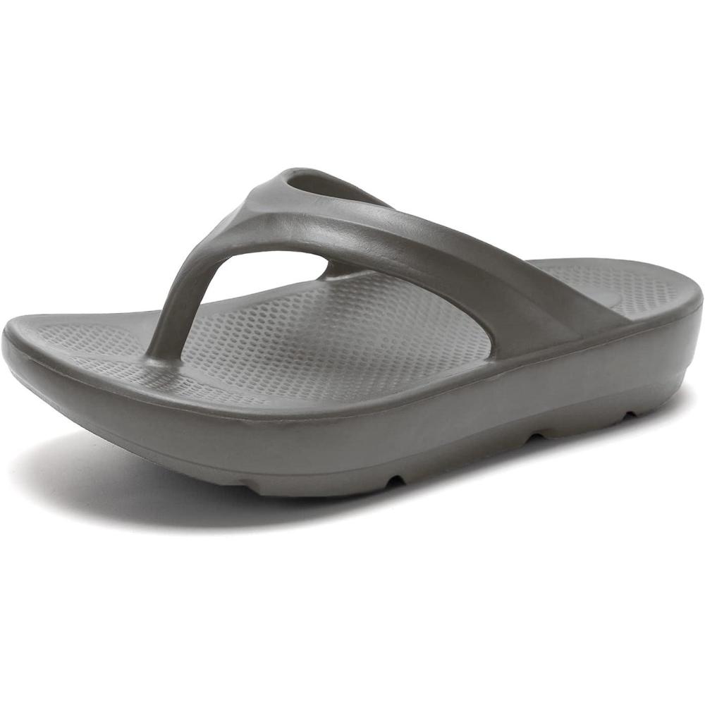 imageFUNKYMONKEY Womens Thong Flip Flop Ultra Soft Arch Support SandalsDk Grey a