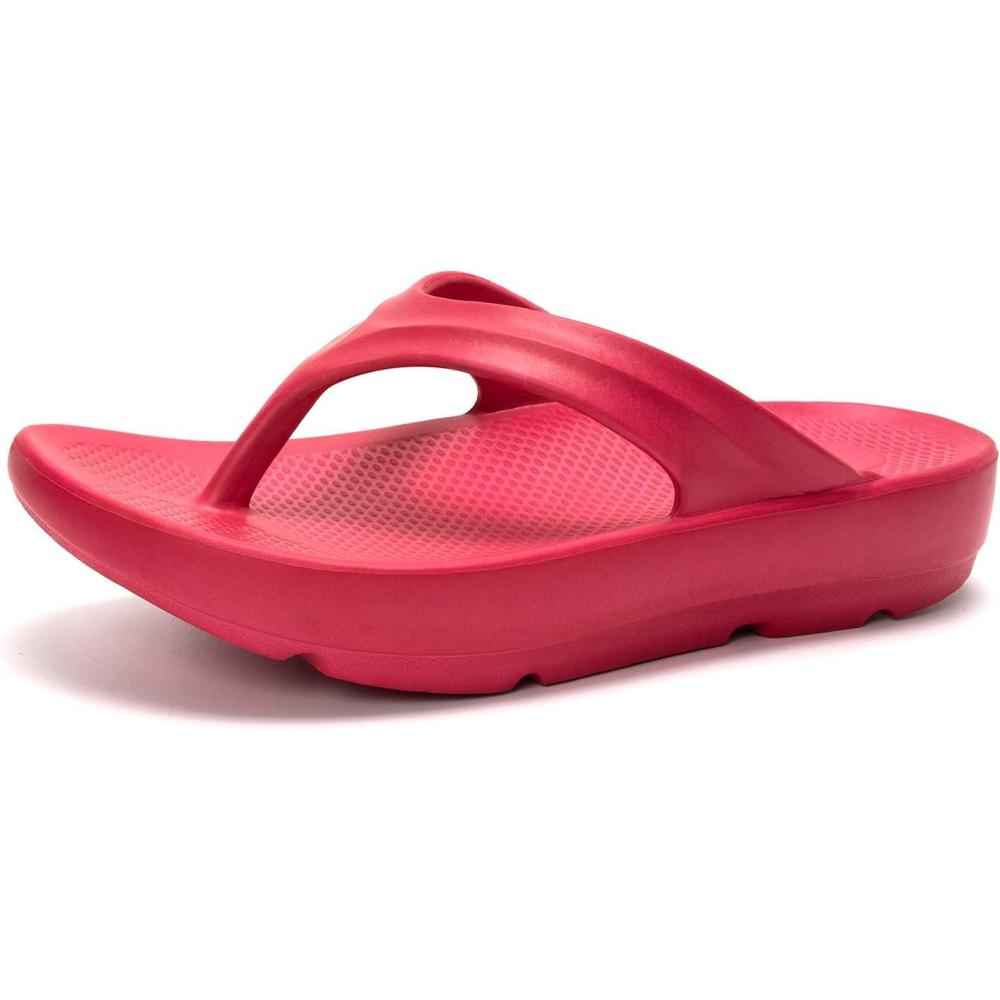imageFUNKYMONKEY Womens Thong Flip Flop Ultra Soft Arch Support SandalsFuxia a