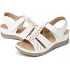 imageTEMOFON Wedge Sandals for Women Comfortable Open Toe Sandals with Buckle Ankle Strap Dressy Low Wedges Beach Casual Sandals