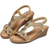 imageTEMOFON Womens Wedge Dressy Sandals Elastic Ankle Strap Sandals  Summer Beach Open Toe  Comfortable Walking Sandals Champagne Size 7