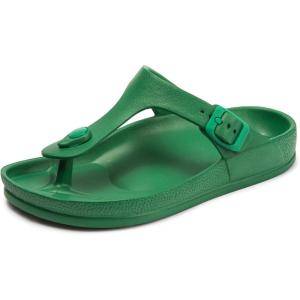 FUNKYMONKEY EVA Flip Flops Waterproof Adjustable Thong Sandals for Mens and Womens(Green/Flipflops)