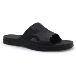 FUNKYMONKEY Mens Bathroom Shower Slippers Indoor Home Beach Non Slip Sandal(Dark Black)