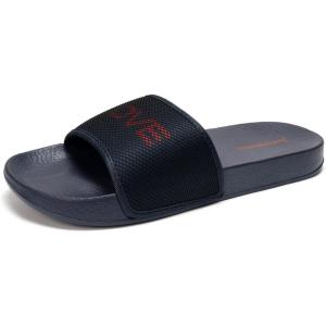 FUNKYMONKEY Men’s Casual Sandal Slippers Outdoor Indoor Slide for Men(Navy/Red)