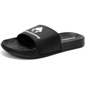 FUNKYMONKEY Slides for Men, Indoor & Outdoor Comfort Casual Sandals(Black)