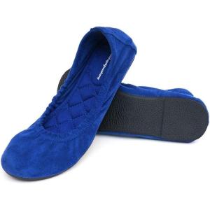 FUNKYMONKEY Women’s Ballet Flats Soft Round Toe Comfortable Shoes(Royal Blue)