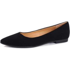 FUNKYMONKEY Women’s Classic Ballet Flats Casual Comfort Slip On Flats Shoes(Black)