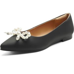 FUNKYMONKEY Women’s Classic Ballet Flats Casual Comfort Slip On Flats Shoes(Black/Zz)