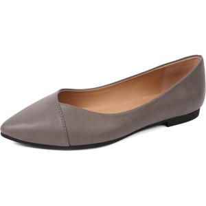 FUNKYMONKEY Women’s Classic Ballet Flats Casual Comfort Slip On Flats Shoes(Grey a)