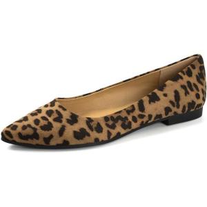 FUNKYMONKEY Women’s Classic Ballet Flats Casual Comfort Slip On Flats Shoes(Leopard)