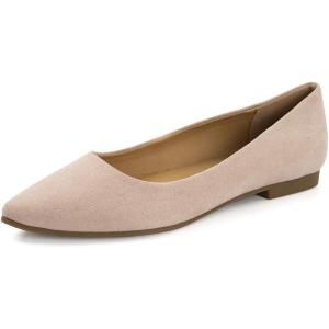 FUNKYMONKEY Women’s Classic Ballet Flats Casual Comfort Slip On Flats Shoes(Nude)