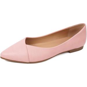 FUNKYMONKEY Women’s Classic Ballet Flats Casual Comfort Slip On Flats Shoes(Pink a)