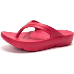 FUNKYMONKEY Women’s Thong Flip Flop Ultra Soft Arch Support Sandals(Fuxia a)