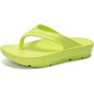 FUNKYMONKEY Women’s Thong Flip Flop Ultra Soft Arch Support Sandals(Lemon a)