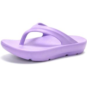 FUNKYMONKEY Women’s Thong Flip Flop Ultra Soft Arch Support Sandals(Lt Purple a)