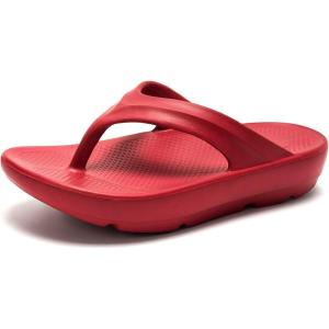 FUNKYMONKEY Women’s Thong Flip Flop Ultra Soft Arch Support Sandals(Wine Red A))