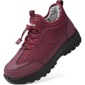 TEMOFON Snow Boots for Women Winter: Waterproof Slip On Fur Warm Woman Shoes 2025 – Walking Comfortable Ankle Booties(2887 Red)