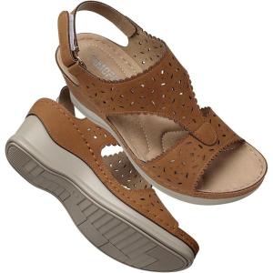 TEMOFON Womens Sandals Wedge Platform: Summer Ankle Strap Open Toe Wedge – Dressy Sandals Women – Comfortable Walking Low Sandal(2682-brown)