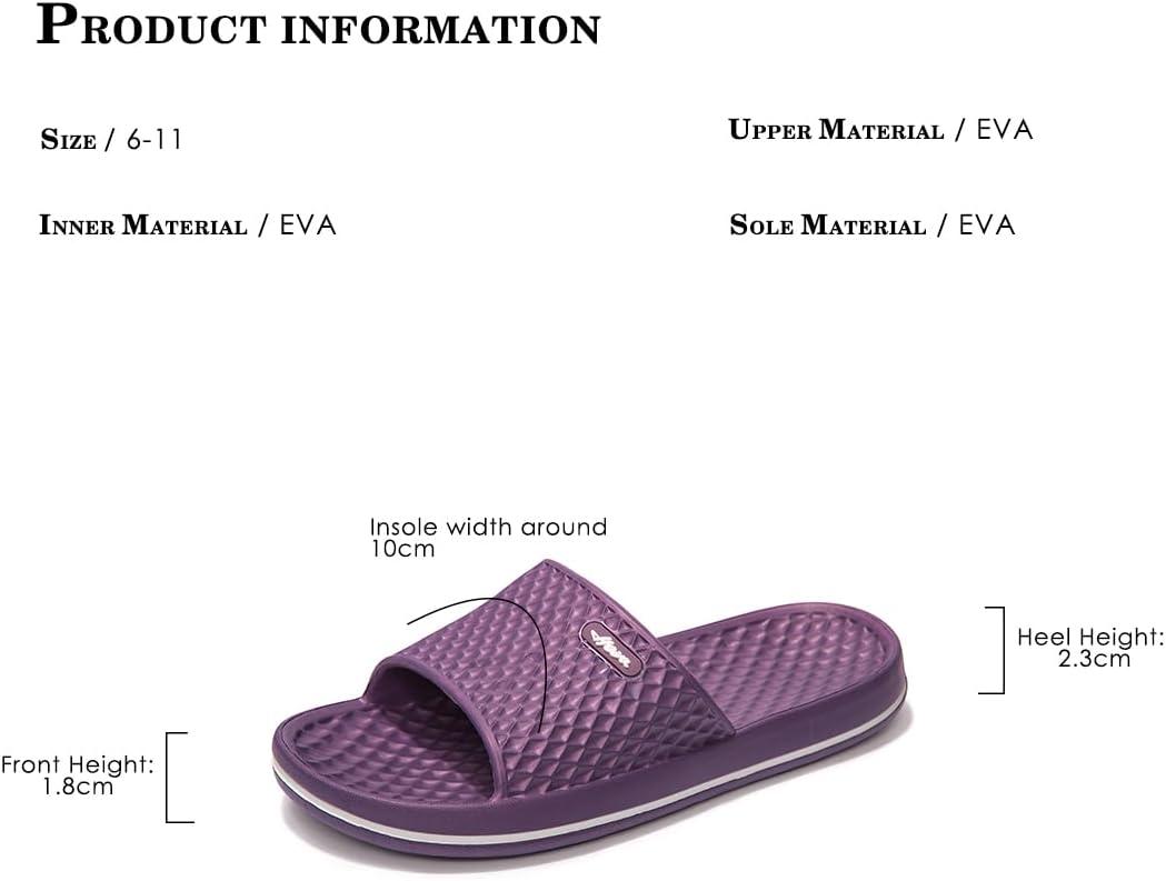 image:imageFUNKYMONKEY Womens Bathroom Shower Slippers Indoor Home Beach Non Slip SandalDk PurpleFmb