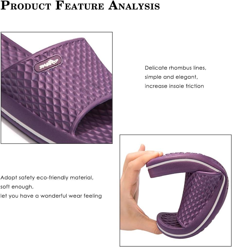 image:imageFUNKYMONKEY Womens Bathroom Shower Slippers Indoor Home Beach Non Slip SandalDk PurpleFmb