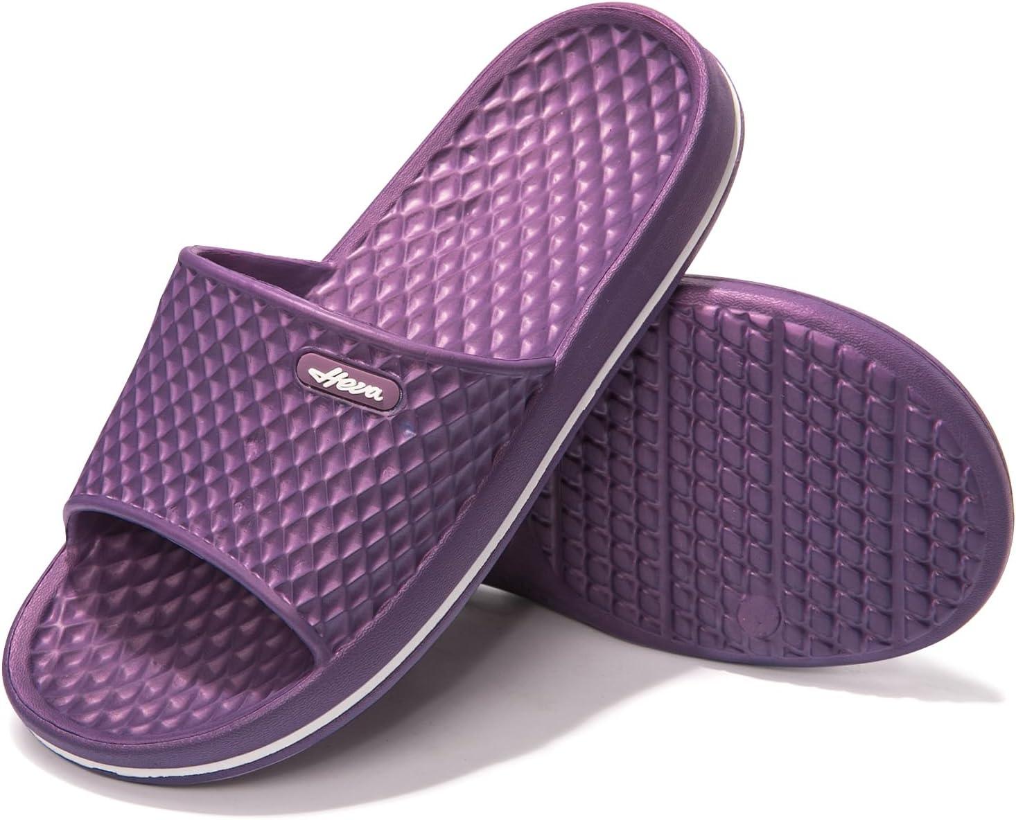image:imageFUNKYMONKEY Womens Bathroom Shower Slippers Indoor Home Beach Non Slip SandalDk PurpleFmb
