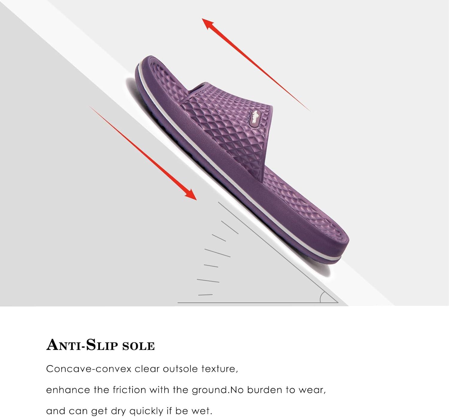 image:imageFUNKYMONKEY Womens Bathroom Shower Slippers Indoor Home Beach Non Slip SandalDk PurpleFmb