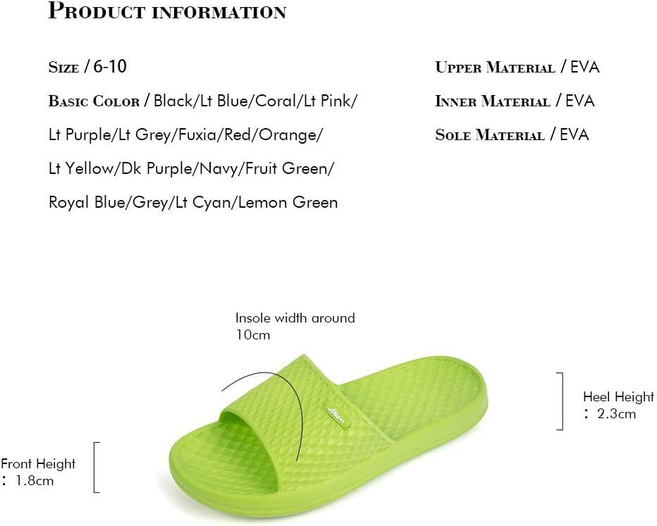 image:imageFUNKYMONKEY Womens Bathroom Shower Slippers Indoor Home Beach Non Slip SandalLemon Green