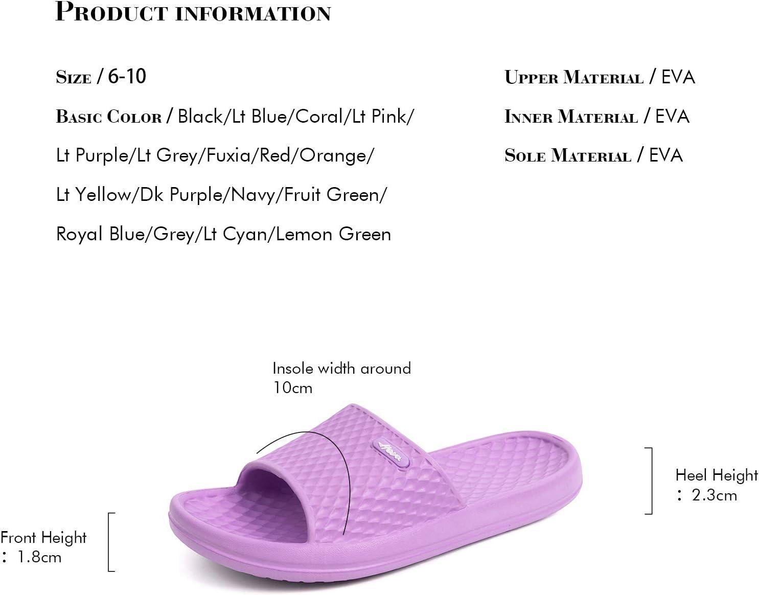 image:imageFUNKYMONKEY Womens Bathroom Shower Slippers Indoor Home Beach Non Slip SandalLt Purple