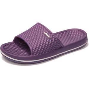 FUNKYMONKEY Womens Bathroom Shower Slippers Indoor Home Beach Non Slip Sandal(Dk Purple/Fmb)