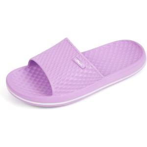 FUNKYMONKEY Womens Bathroom Shower Slippers Indoor Home Beach Non Slip Sandal(Lt Purple/Fmb)