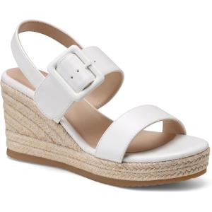 TEMOFON Women’s Wedge Platform Sandals: Espadrilles Comfortable Dressy Open Toe Elastic Ankle Strap Summer Wedges Heels Shoes(White)